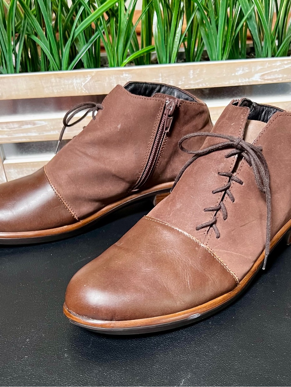 NAOT Camden Leather Pecan Brown Ankle Boots - Picture 3 of 10